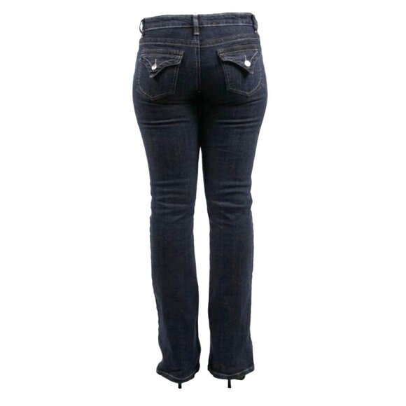 Boston Jean Woman 27 Company Rhinestone Low-rise Skinny Stretch Denim Boot Cut - Picture 4 of 14